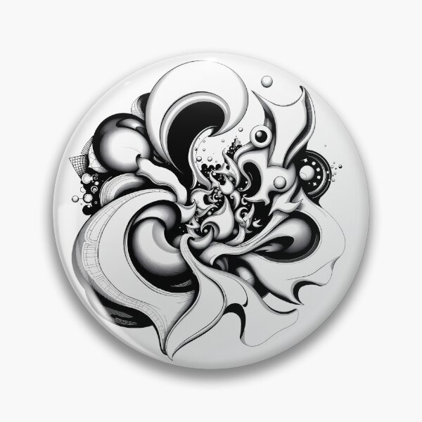 Item preview, Lines White Black Abstract Forms Space Exploration Visions designed and sold by ART ATTACK ZONE.