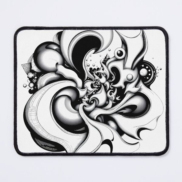 Item preview, Lines White Black Abstract Forms Space Exploration Visions designed and sold by ART ATTACK ZONE.