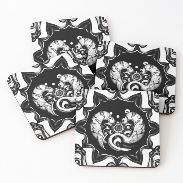 Item preview, Surreal White Black Abstract Forms Space Exploration Visions designed and sold by ART ATTACK ZONE.