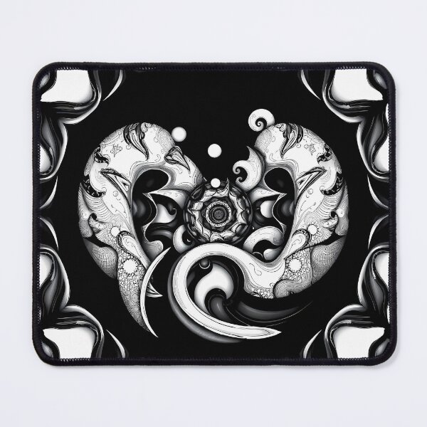 Item preview, Surreal White Black Abstract Forms Space Exploration Visions designed and sold by ART ATTACK ZONE.