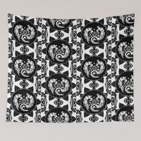 Item preview, Surreal White Black Abstract Forms Space Exploration Visions designed and sold by ART ATTACK ZONE.