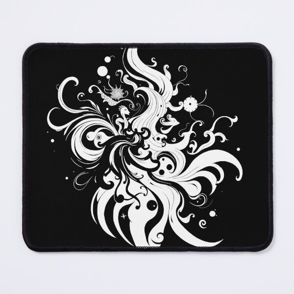 Item preview, Flame White Black Abstract Forms Space Exploration Visions designed and sold by ART ATTACK ZONE.