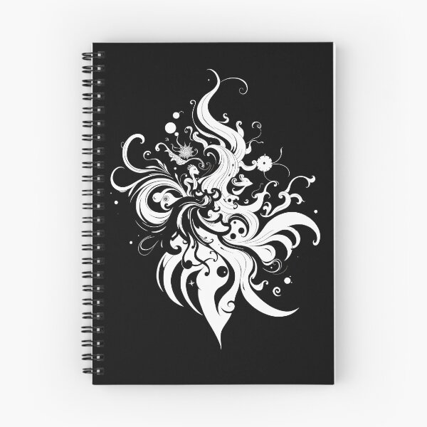 Item preview, Flame White Black Abstract Forms Space Exploration Visions designed and sold by ART ATTACK ZONE.