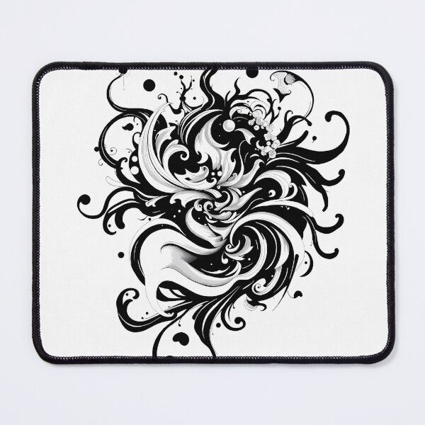 Item preview, Waves White Black Abstract Forms Space Exploration Visions designed and sold by ART ATTACK ZONE.