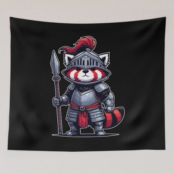 Item preview, Red Panda Knight Medieval designed and sold by TomFrontierArt.