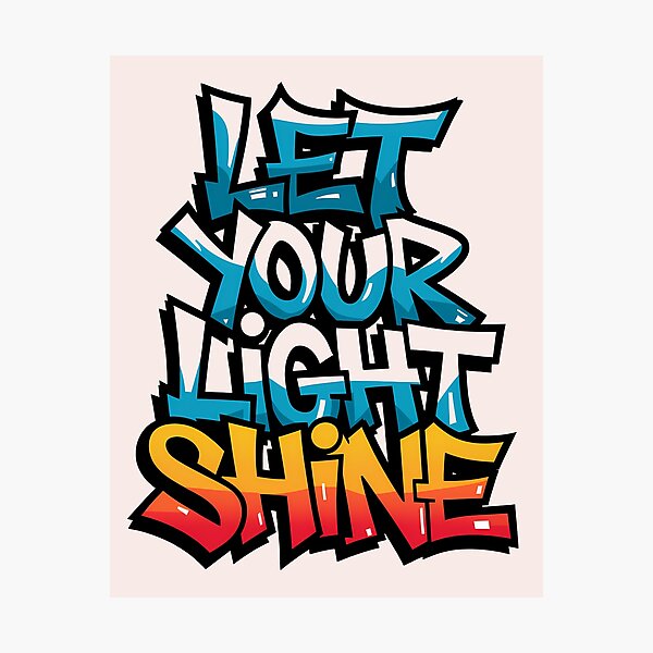 Item preview, Matthew 5:16 - Let Your Light Shine Graffiti Christian Street Art Bible Verse designed and sold by ShekinahJewel.