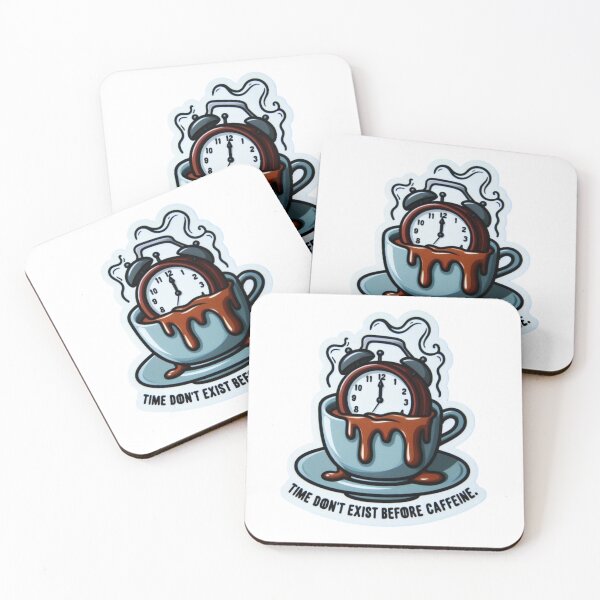 Item preview, Sticker of a Clock Melting Over a Coffee Cup  Premium Cool Trendy Best Gift designed and sold by Imaginarium of Chaos falcon88 .