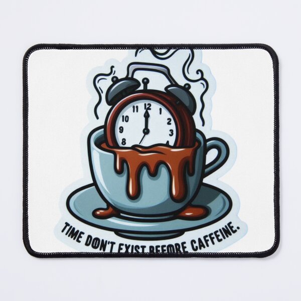 Item preview, Sticker of a Clock Melting Over a Coffee Cup  Premium Cool Trendy Best Gift designed and sold by Imaginarium of Chaos falcon88 .