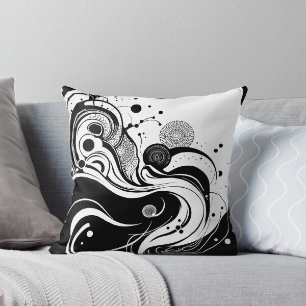 Item preview, Nation Mania Black White Abstract Surreal Art Exploration Visions designed and sold by ART ATTACK ZONE.