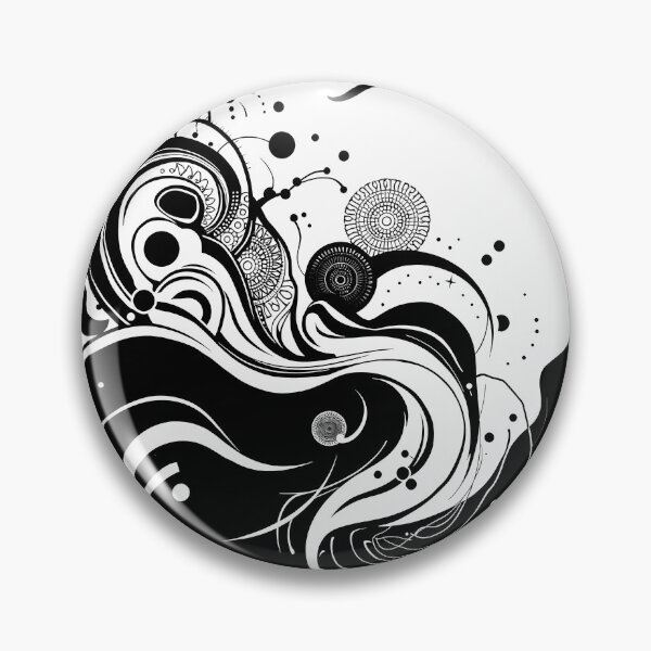 Item preview, Nation Mania Black White Abstract Surreal Art Exploration Visions designed and sold by ART ATTACK ZONE.