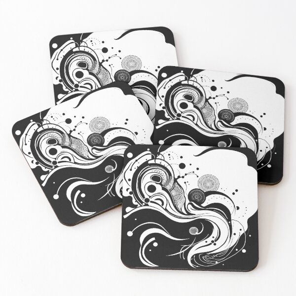 Item preview, Nation Mania Black White Abstract Surreal Art Exploration Visions designed and sold by ART ATTACK ZONE.