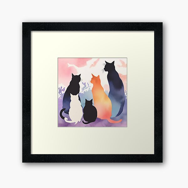 Item preview, Watercolor illustration of a family of cats designed and sold by Reignchaos80.