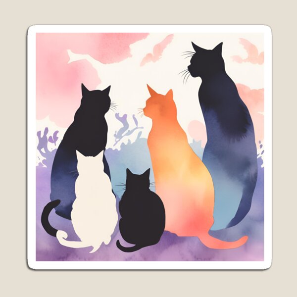 Item preview, Watercolor illustration of a family of cats designed and sold by Reignchaos80.
