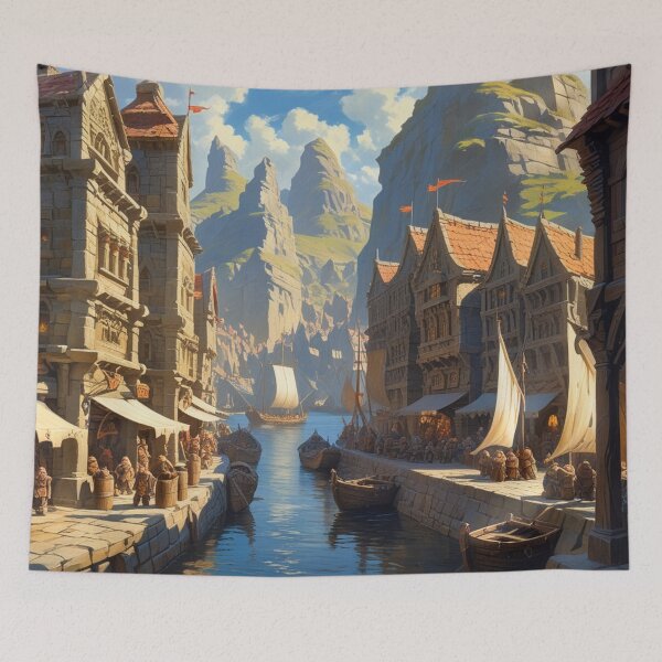 Item preview, Dwarven Haven: The Bustling Port City designed and sold by novmasao.
