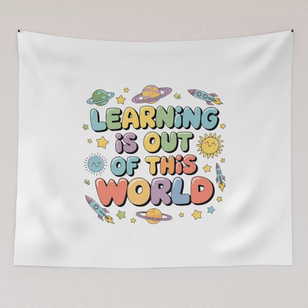 Item preview, Learning Is Out of This World - Fun Space-Themed Design designed and sold by luckytua789.