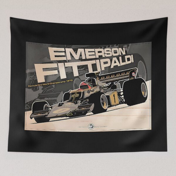 Item preview, Blast from the past art  vintage Emerson  Emmo Fittipaldi lotus 73d designed and sold by Helios Be. Lavsh.