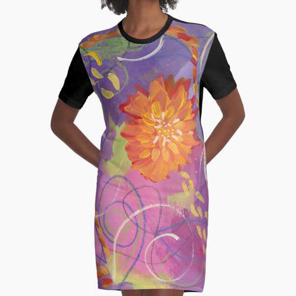 Item preview, Orange Flowers Abstract #1 designed and sold by Taunya Tae at Artzy-One Studio.