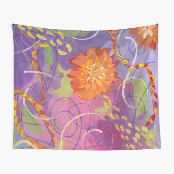 Item preview, Orange Flowers Abstract #1 designed and sold by Taunya Tae at Artzy-One Studio.