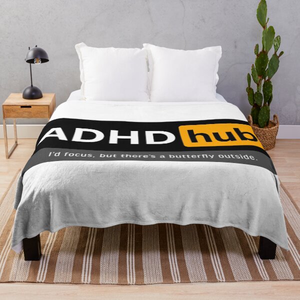 Item preview, ADHD hub; I'd focus, but there's a butterfly outside. designed and sold by FoxWink Inc.
