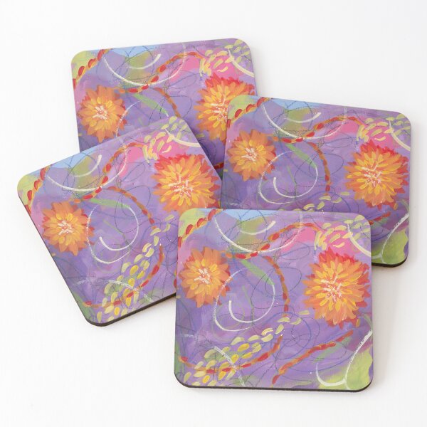 Item preview, Orangle Flowers Abstract #2 designed and sold by Taunya Tae at Artzy-One Studio.