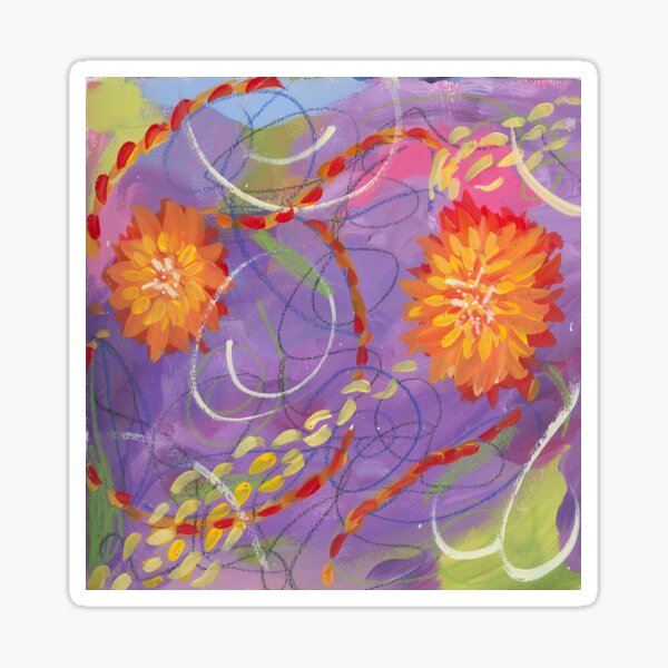 Vista previa del artículo con la obra «Flores de color naranja abstractas n.° 2», diseñado y vendido por Taunya Tae at Artzy-One Studio.