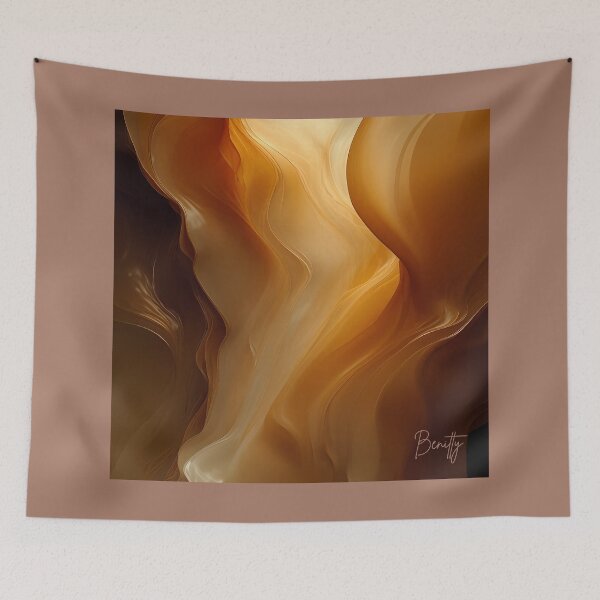 Item preview, Mocha Mousse abstract depiction of silky coffee and caramel waves designed and sold by Benitty.