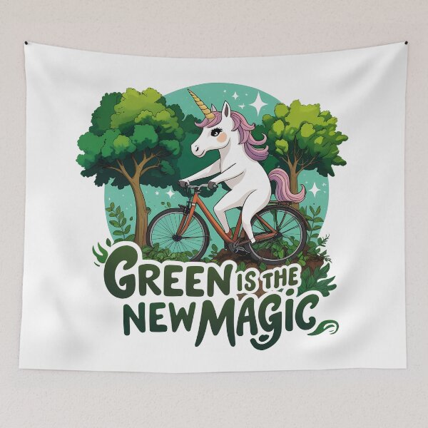 Item preview, Green is the New Magic – Eco-Activist Unicorn designed and sold by zoughlal.