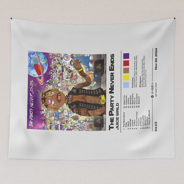 Item preview, The Party Never Ends by Juice WRLD Album Poster designed and sold by FourthWall Prints.