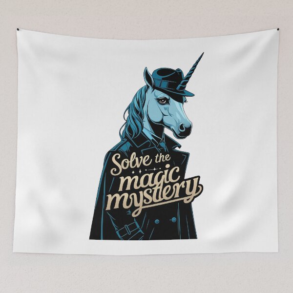 Item preview, Solve the Magic Mystery – Noir Detective Unicorn designed and sold by zoughlal.