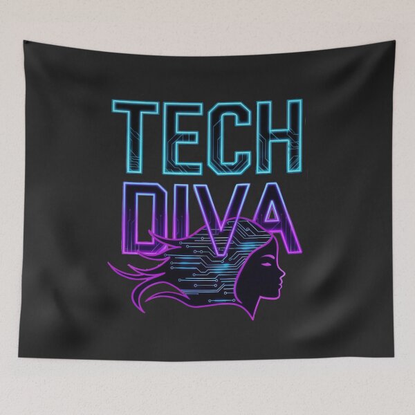 Item preview, Tech Diva:  Bold Neon Art Celebrating Women In Technology And Coding designed and sold by elynne9.