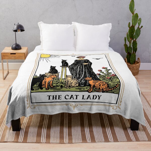 Item preview, The Cat Lady Tarot Card, Vintage Gothic Cat Women Cat Mom T-Shirt designed and sold by Wear the Art.