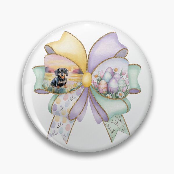 Item preview, Dachshund Easter Bow designed and sold by MadCatPrints.