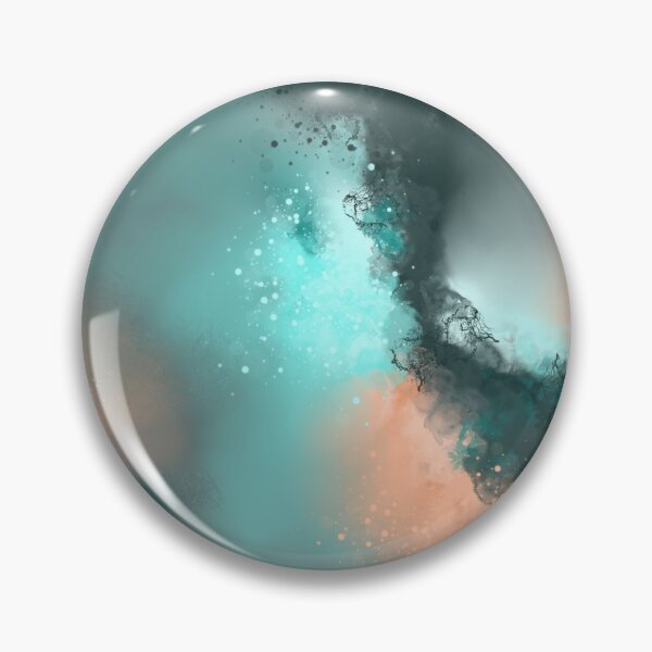 Item preview, Teal Skies - Teal Peach Orange Abstract designed and sold by Joey Santiago.