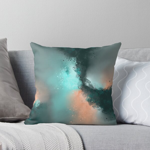 Item preview, Teal Skies - Teal Peach Orange Abstract designed and sold by Joey Santiago.