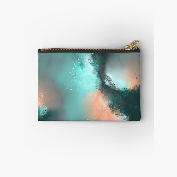 Item preview, Teal Skies - Teal Peach Orange Abstract designed and sold by Joey Santiago.
