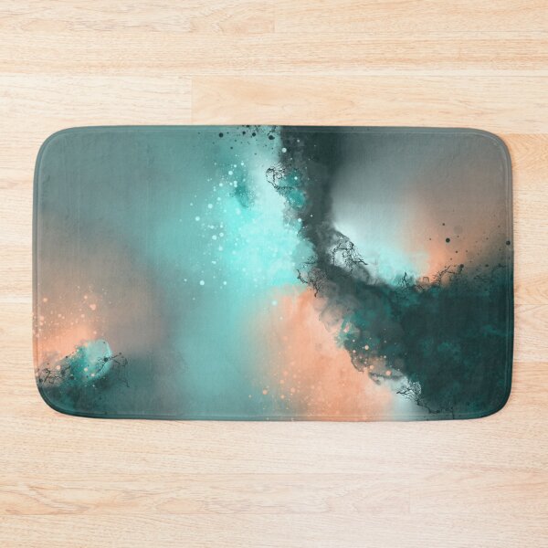 Item preview, Teal Skies - Teal Peach Orange Abstract designed and sold by Joey Santiago.