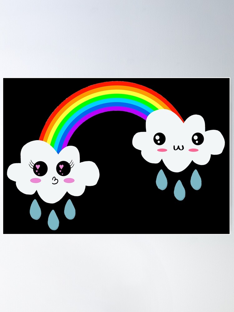 Kawaii Rainbow Cloud Shaped Plush Throw Pillow Cute Weather