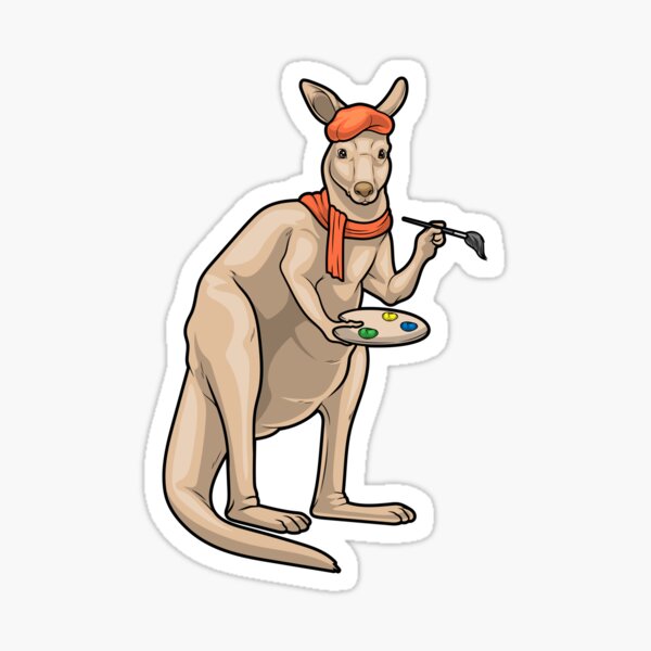 Item preview, Kangaroo Painter Paint brush Painting designed and sold by Snabdesign84.
