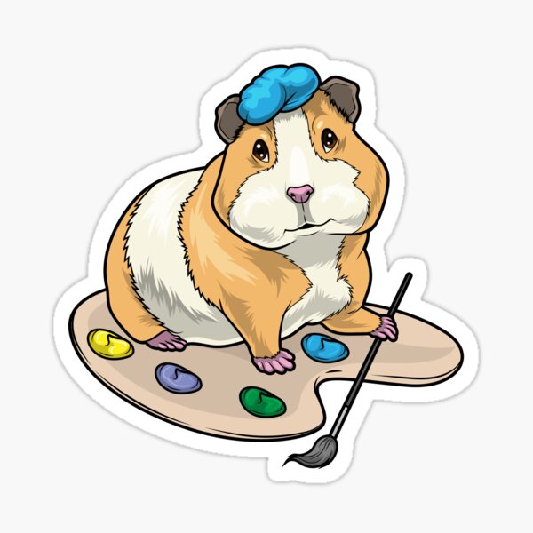 Item preview, Guinea pig Painter Paint brush Painting designed and sold by Snabdesign84.