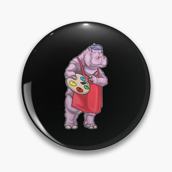 Item preview, Hippo Painter Paint brush Painting designed and sold by Snabdesign84.