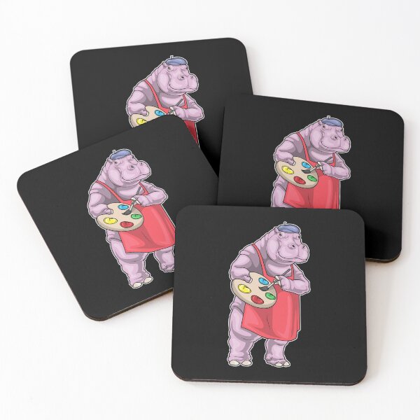 Item preview, Hippo Painter Paint brush Painting designed and sold by Snabdesign84.