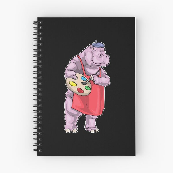 Item preview, Hippo Painter Paintbrush Painting designed and sold by Snabdesign84.