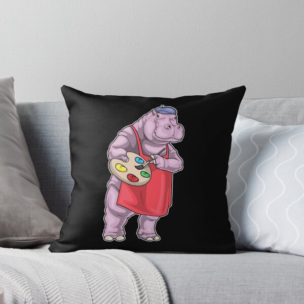 Item preview, Hippo Painter Paint brush Painting designed and sold by Snabdesign84.