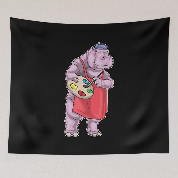 Item preview, Hippo Painter Paint brush Painting designed and sold by Snabdesign84.