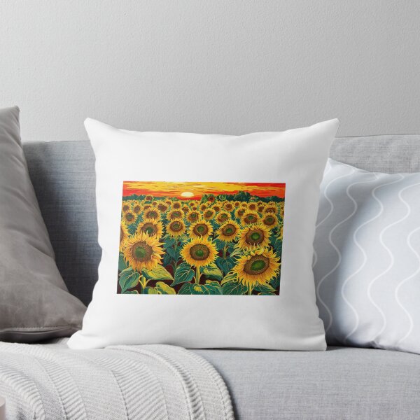 Item preview, sunset in field of giant sunflowers designed and sold by gabrielvlmx.