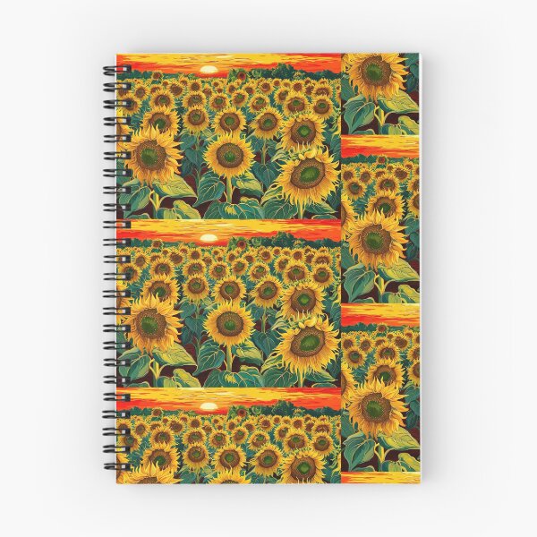Item preview, sunset in field of giant sunflowers designed and sold by gabrielvlmx.