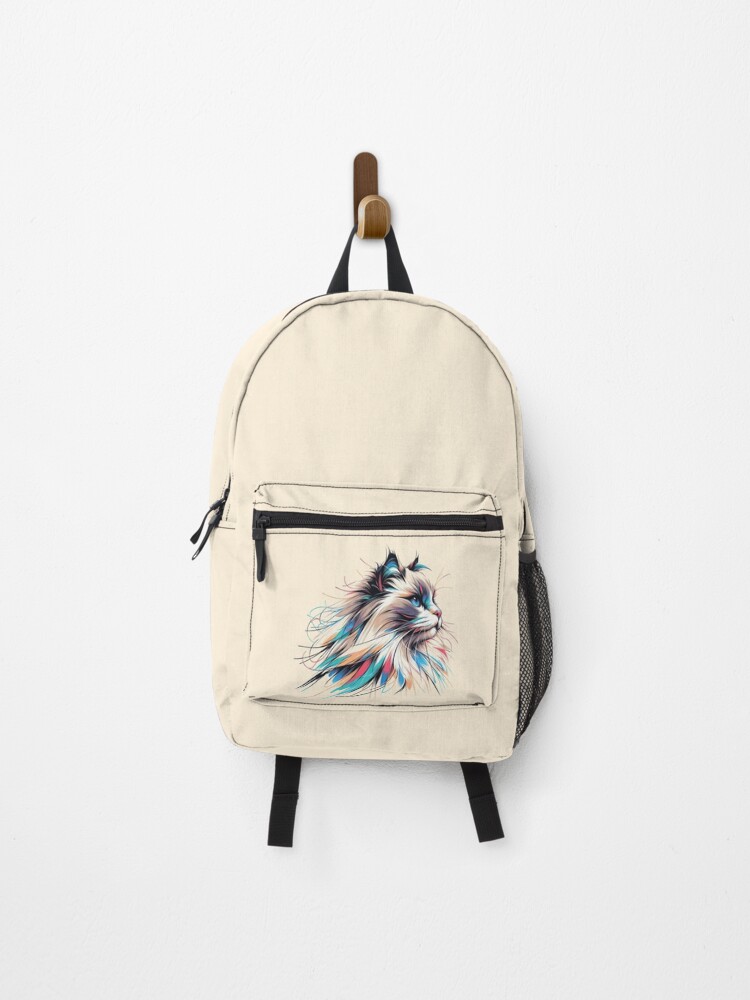 Thumbnail 1 of 3, Backpack, Colorful cat.Ragdoll designed and sold by MagelliShop.