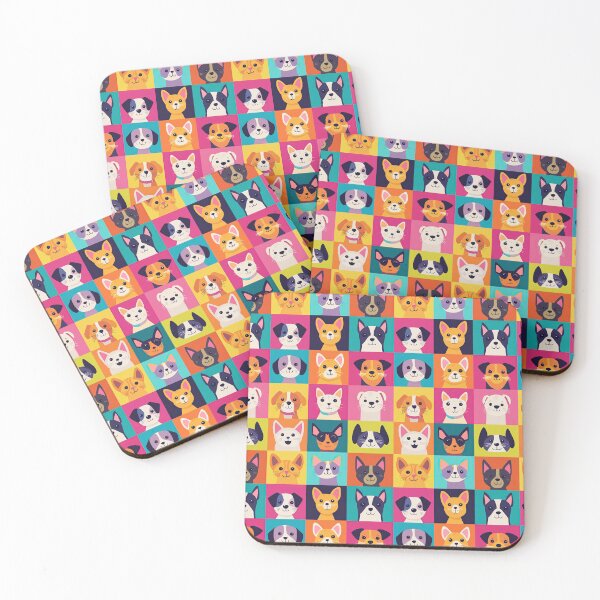 Item preview, Charming dog and cat illustrations in bright hues designed and sold by Piotrek0001.