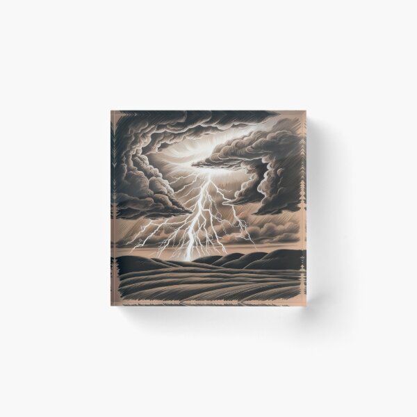 Item preview, Electrifying Storm - Dramatic Lightning Sketch designed and sold by WildlifeInc.