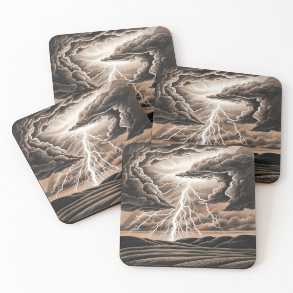 Item preview, Electrifying Storm - Dramatic Lightning Sketch designed and sold by WildlifeInc.